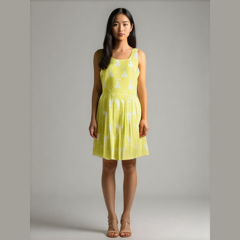 Taylor Yellow Fit and Flare Floral Mini Dress 14